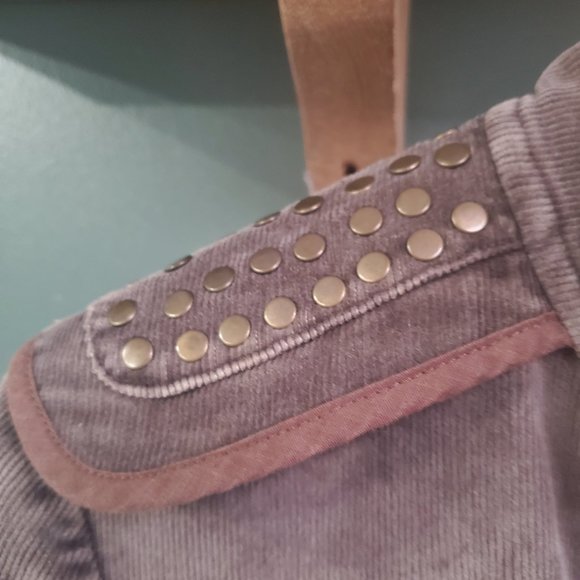 sass & bide Sydney |  Brown Long Sleeve Studded Corduroy  Button Corduroy Jacket - Picture 4 of 6